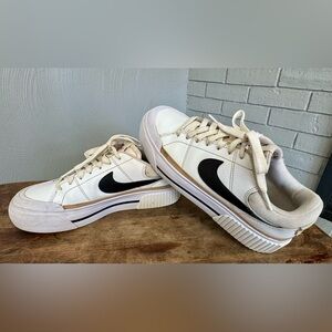 Nike Court Legacy Lift Platform Sneakers – Women’s 7.5 – White/Black/Hemp